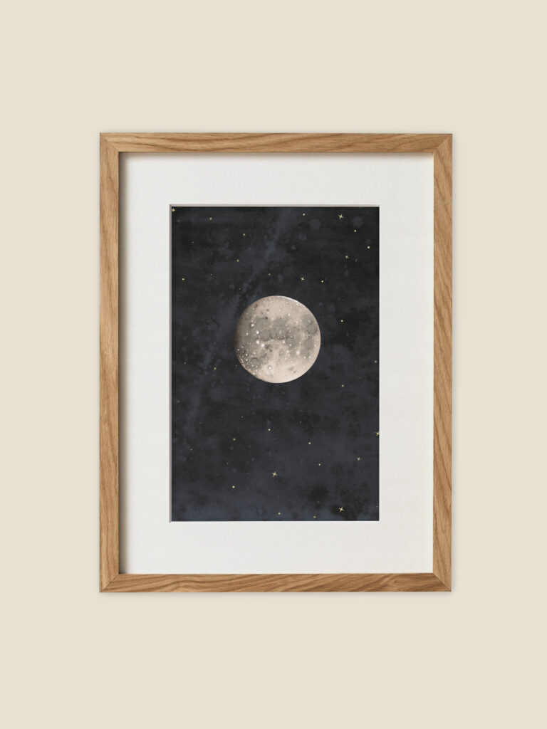 Volle maan miniposter A5