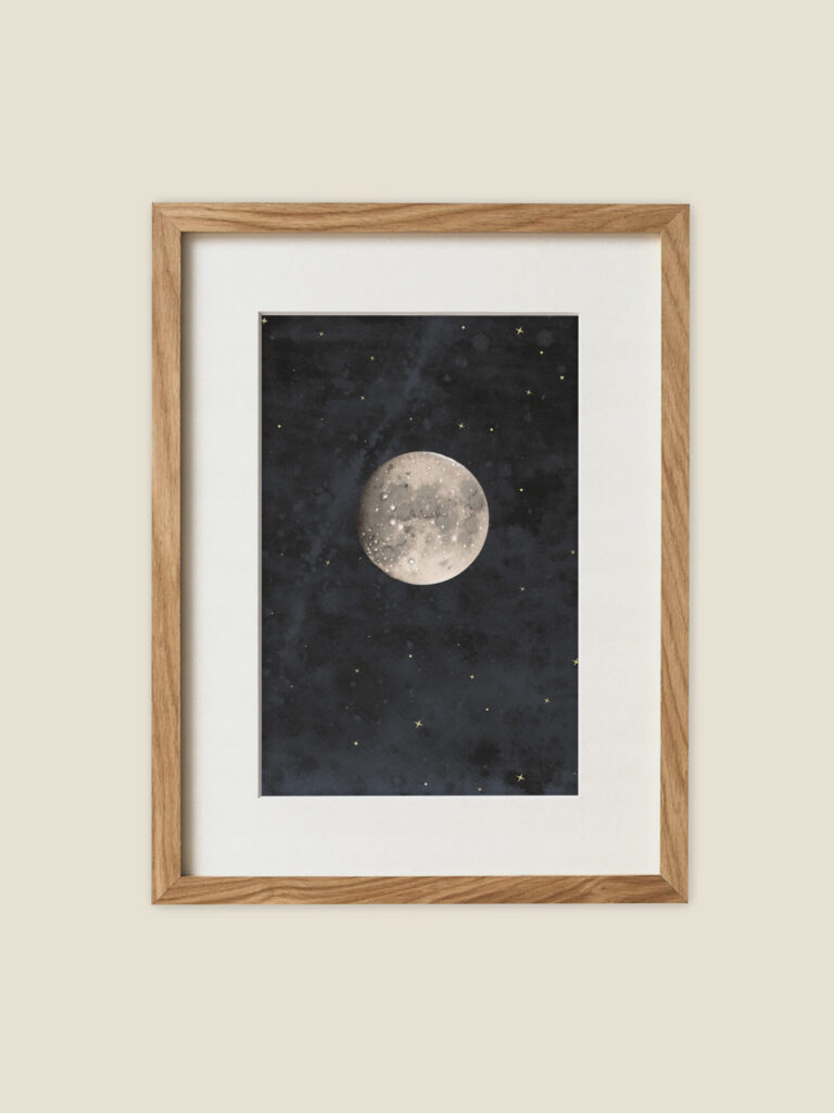 Volle maan miniposter A5