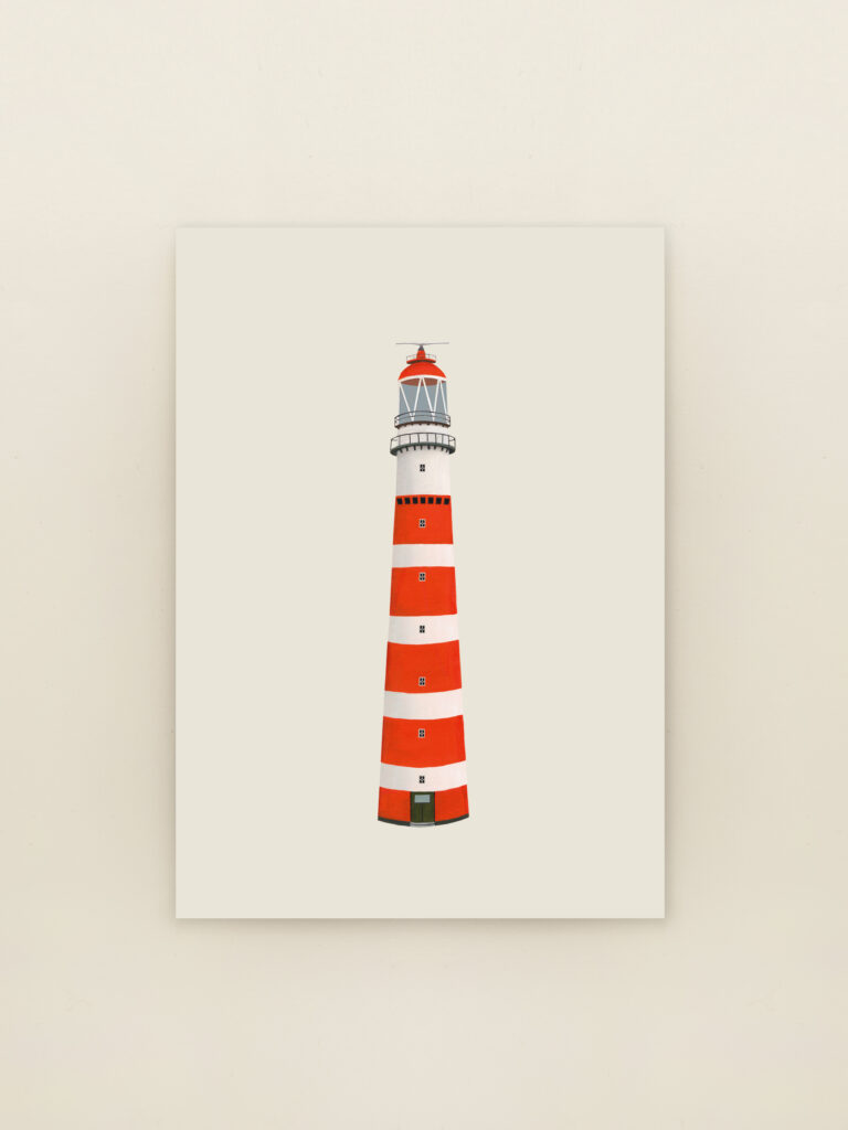 Wenskaart A6 vuurtoren Ameland