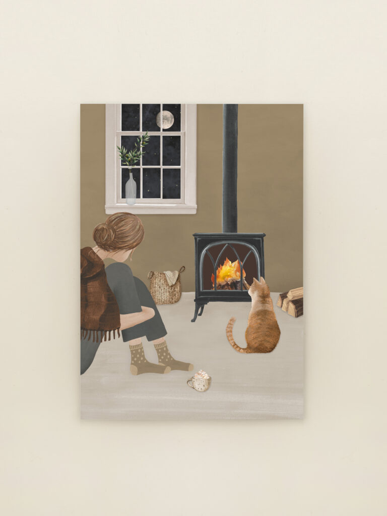 wenskaart a6 haardkachel