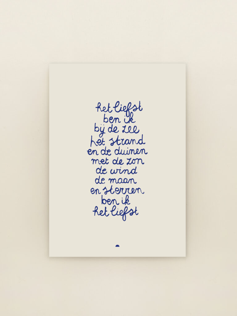 wenskaart a6 het liefst gedicht - woordkaartje