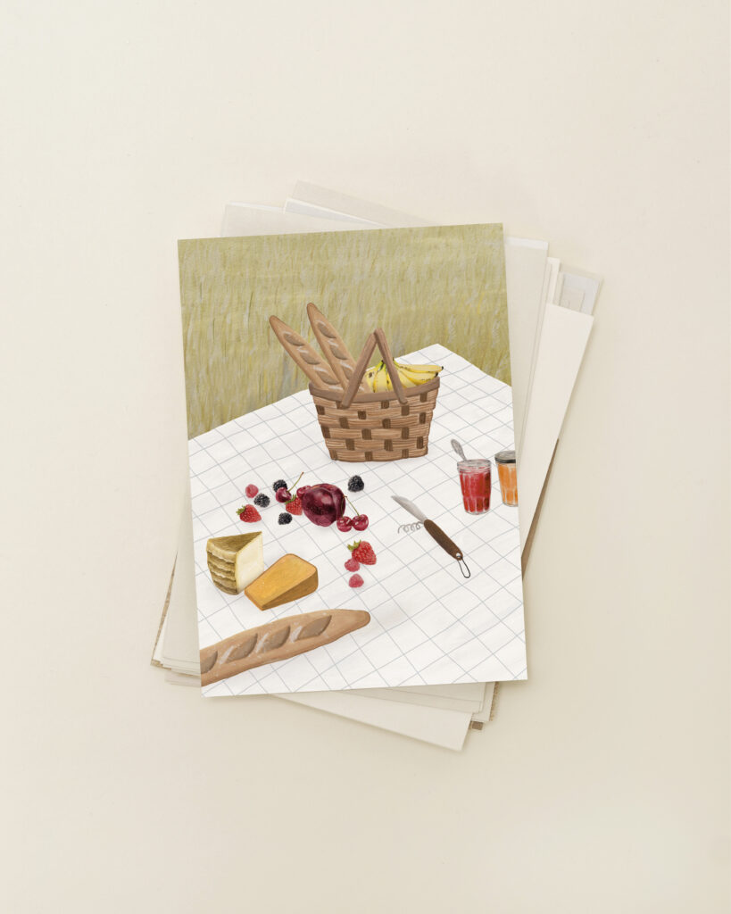 a6 wenskaart picknicken