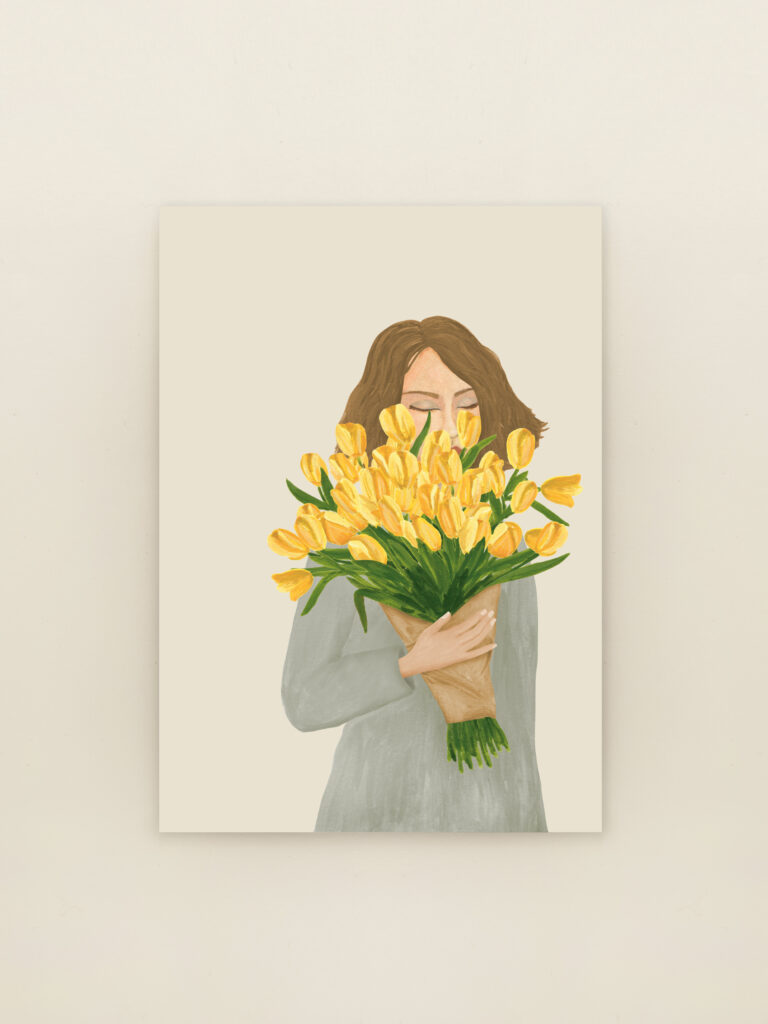 wenskaart a6 tulpenboeket