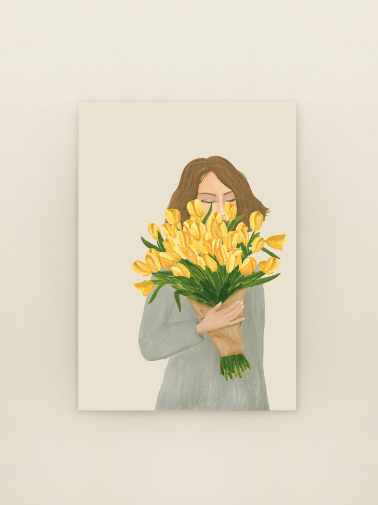 wenskaart a6 tulpenboeket
