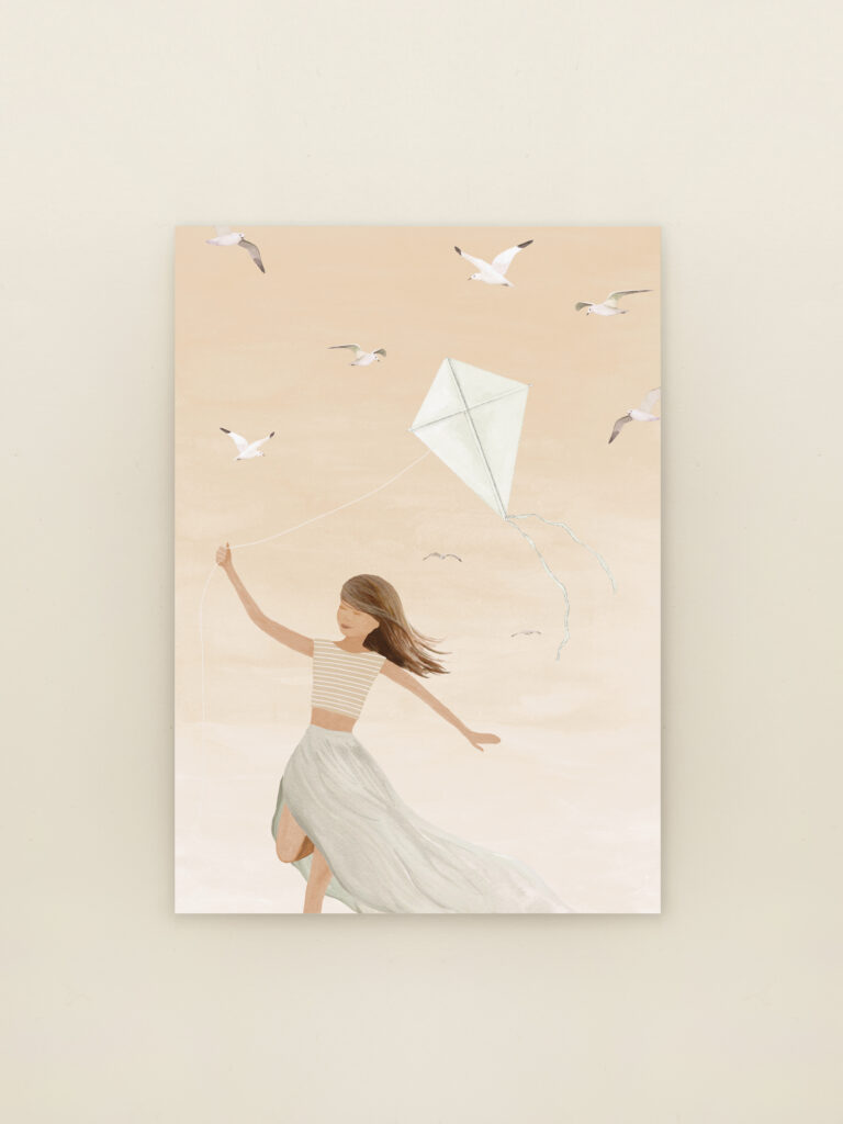 A6 wenskaart vliegerdans