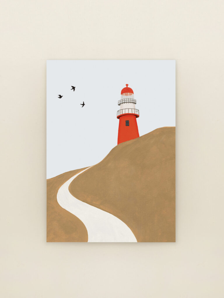 wenskaart A6 vuurtoren duin