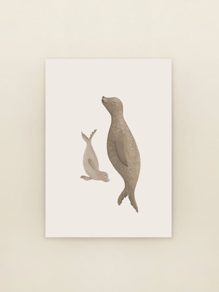 geboortekaart zeehonden a6