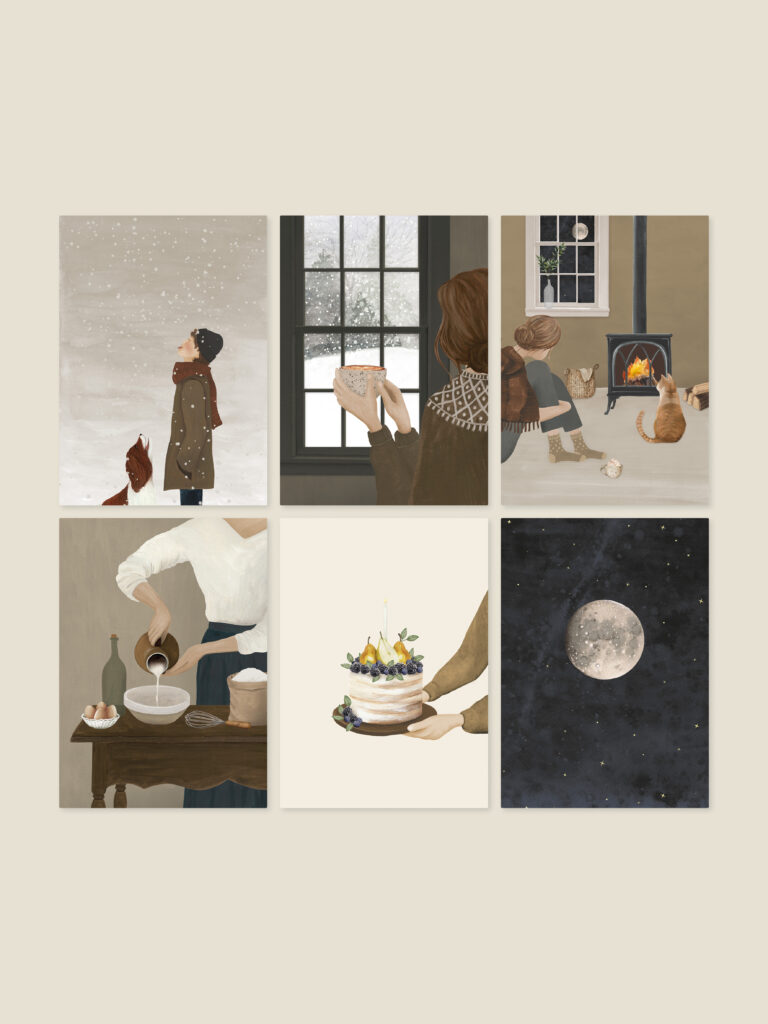 kaartenset winterwarmte