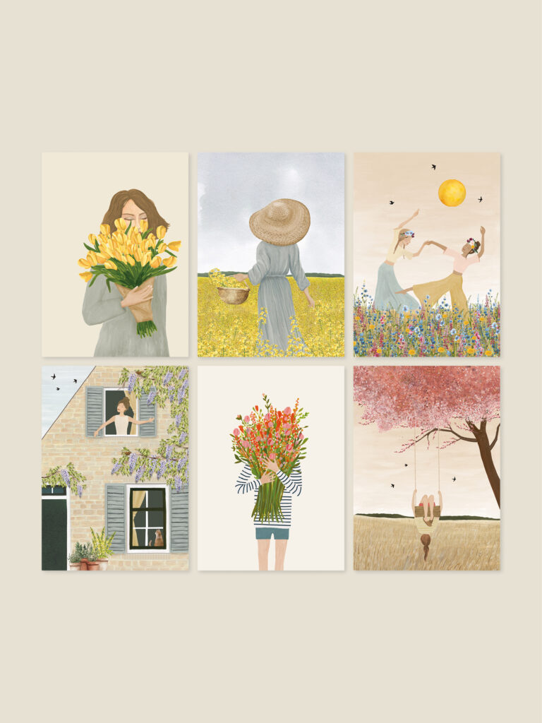 Floreren wenskaartenset